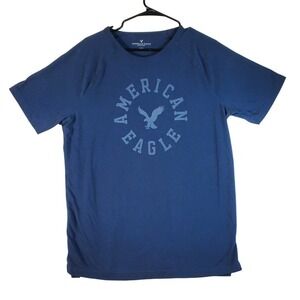 American Eagle Outfitters Men's Navy Blue Graphic T-Shirt Size Large